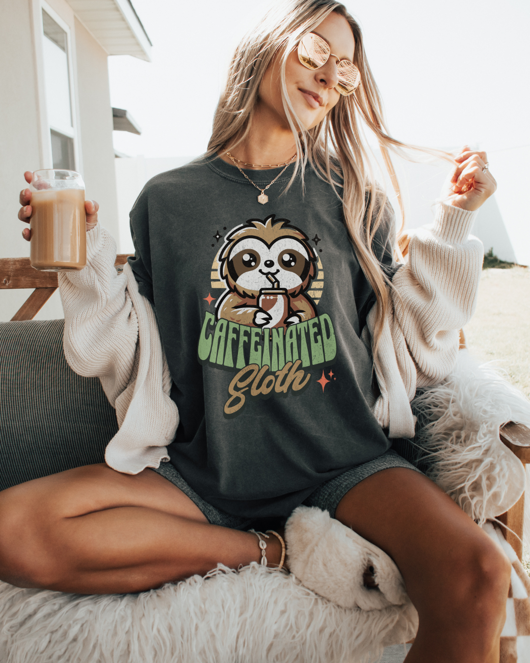 Silly Caffeinated Sloth Tee