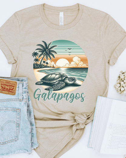 Sunset Galapagos Sea Turtle Tee