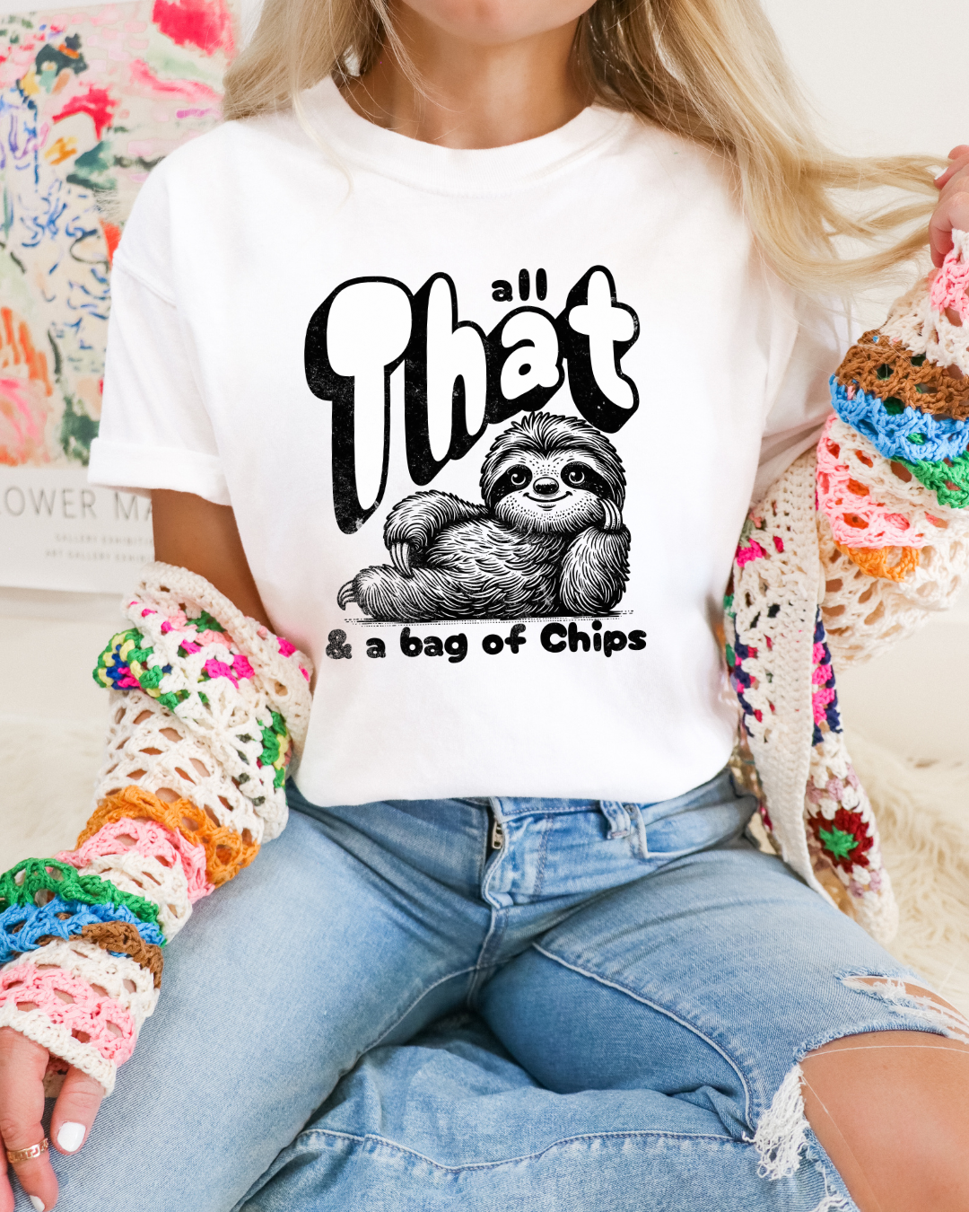 Funny Sloth 90s Tee