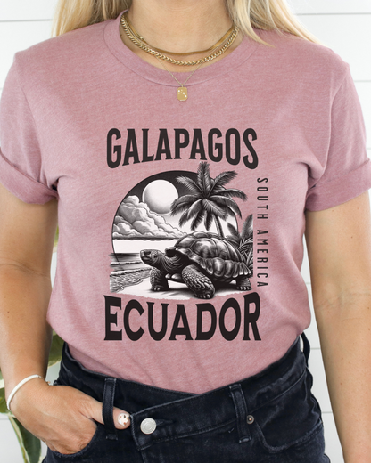 Giant Tortoise Galapagos Ecuador Beach Tee