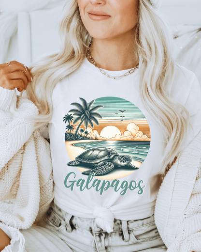 Sunset Galapagos Sea Turtle Tee