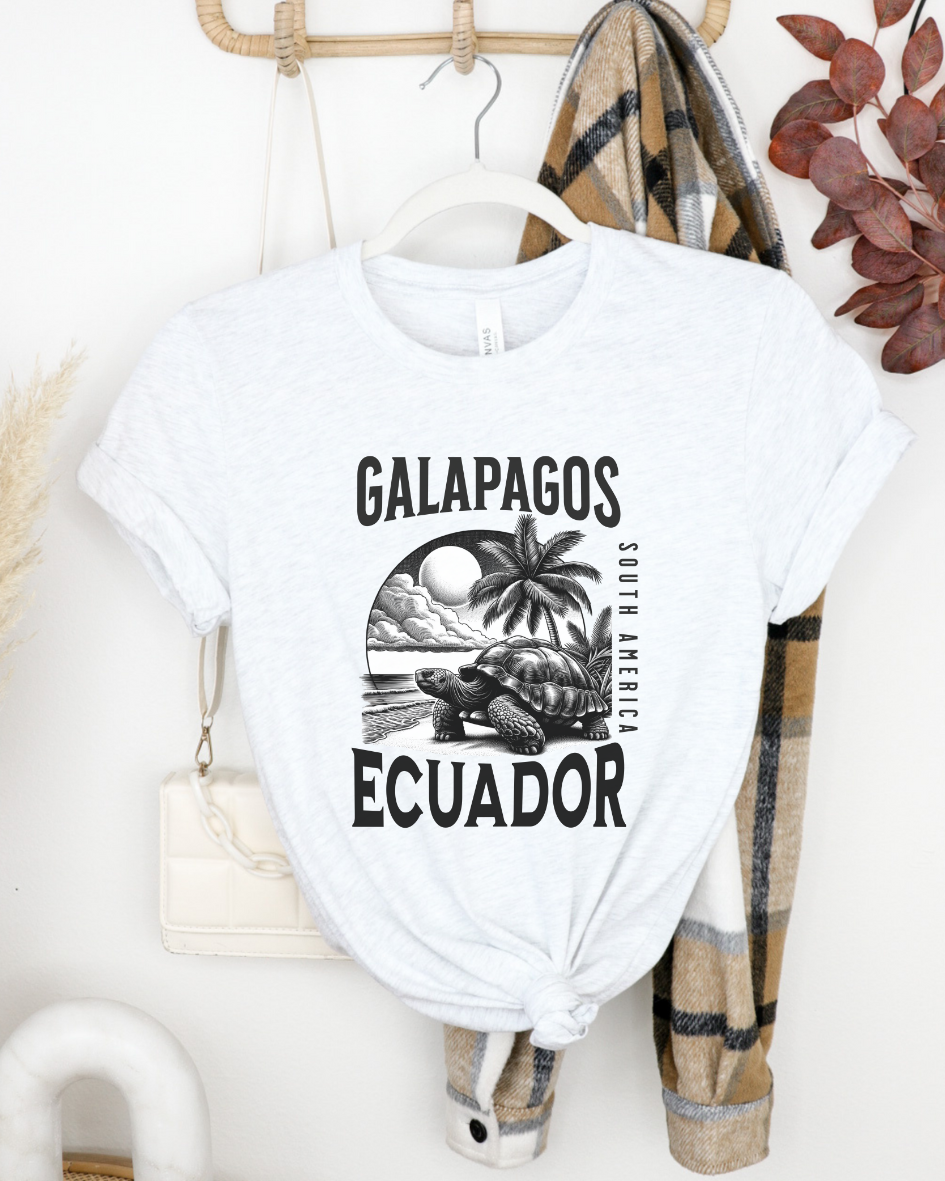 Giant Tortoise Galapagos Ecuador Beach Tee