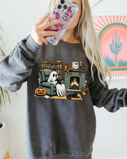 Halloween Reading Ghost Sweatshirt