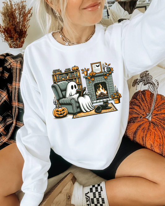 Halloween Reading Ghost Sweatshirt